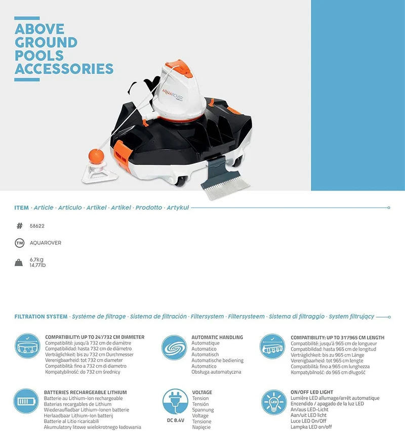 ROBOT 58622 Acquarover Bestway automatico