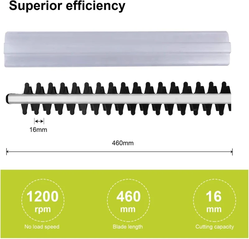 DEWINNER Cordless Telescopic Hedge Trimmer, Multifunktion Hedge Trimmer, with 2 x 20 V 2.0 Ah Batteries, Charger, Blade Length 46 cm, Cordless Electric Hedge Trimmer, for Tall Plants