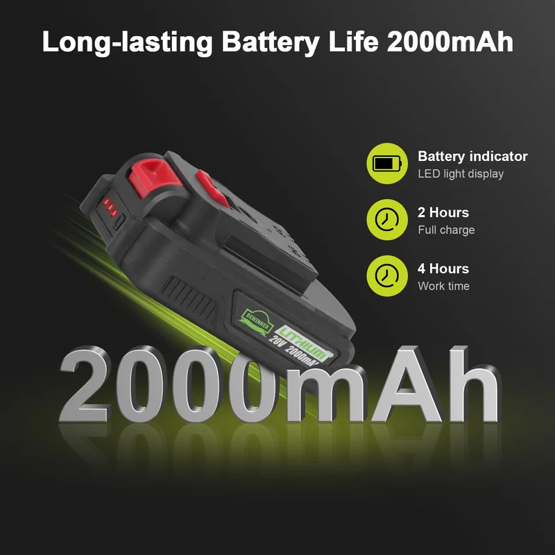 DEWINNER Battery 2.0 Ah Lithium-Ion, For DEWINNER Cordless tools