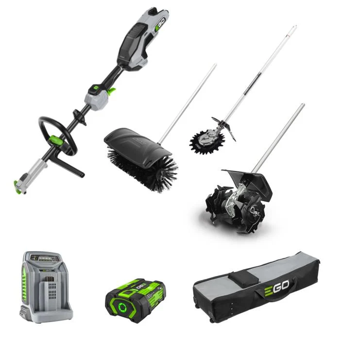 PROMO Kit EGO Power MRC2306E Multisutensile in Carbonio solo Asta Motore + 1 RULLO SPAZZOLA, 1 COLTIVATORE, 1 RECIPROCATORE, 1 BATTERIE 4.0 Ah, 1 CARICABATTERIE RAPIDO + OMAGGIO Sacca Porta Attrezzi