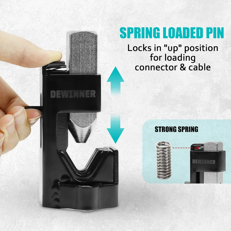 Hammer Battery Lug Crimping Tool for 8, 6, 4, 2, 1/0, 2/0, 3/0, 4/0 American Wire Gauge (AWG) Wire and Cable