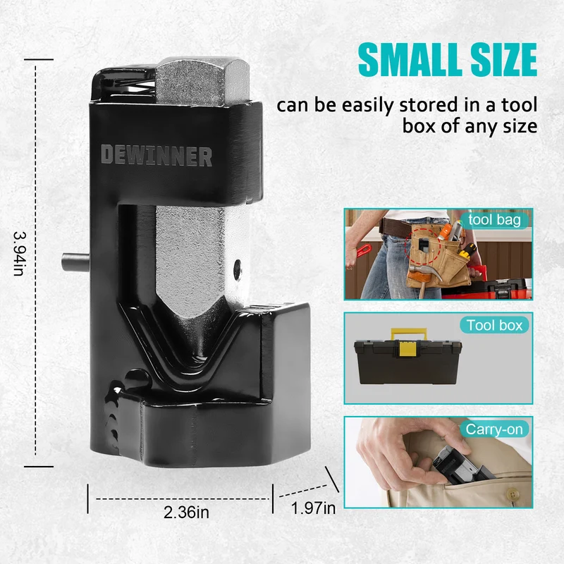 Hammer Battery Lug Crimping Tool for 8, 6, 4, 2, 1/0, 2/0, 3/0, 4/0 American Wire Gauge (AWG) Wire and Cable