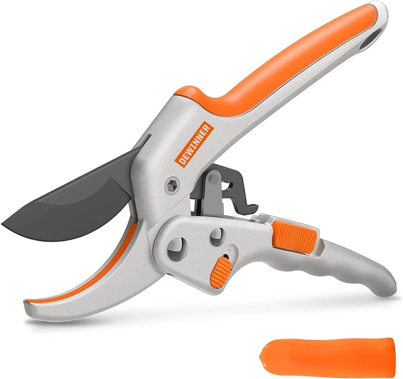 DEWINNER Professional Anvil Hand Pruning Shears, Secateurs, Scissors, Pruners with Heavy Duty SK5 Blade. Soft Cushion Grip Handle (DE-TA278)