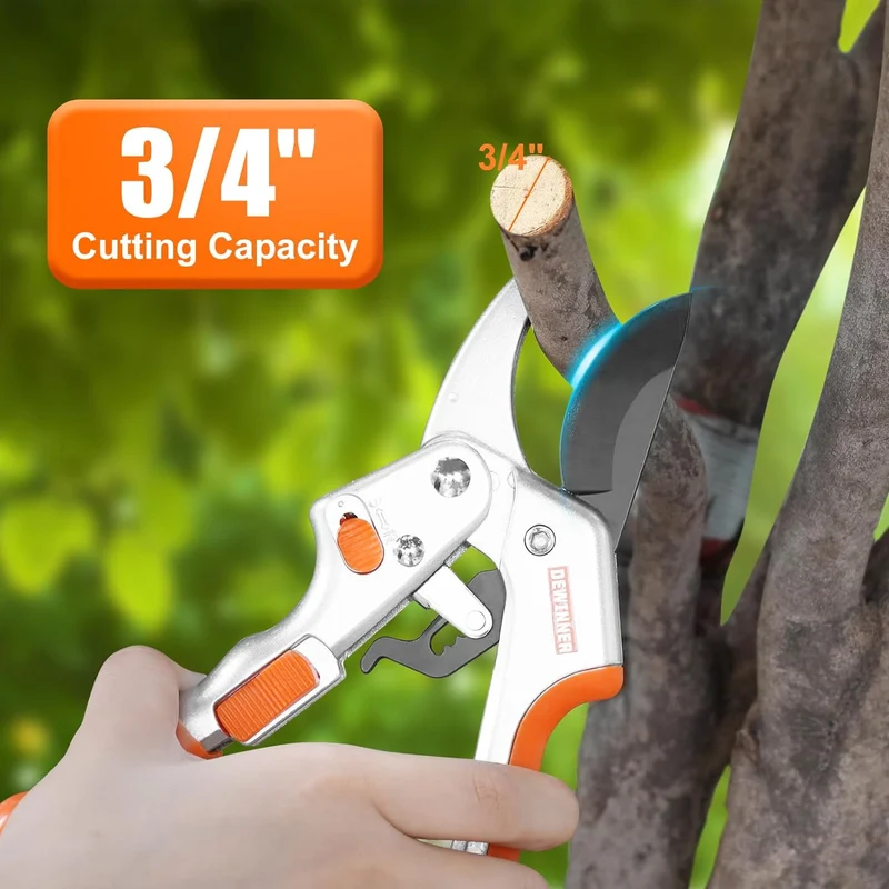 DEWINNER Professional Anvil Hand Pruning Shears, Secateurs, Scissors, Pruners with Heavy Duty SK5 Blade. Soft Cushion Grip Handle (DE-TA278)