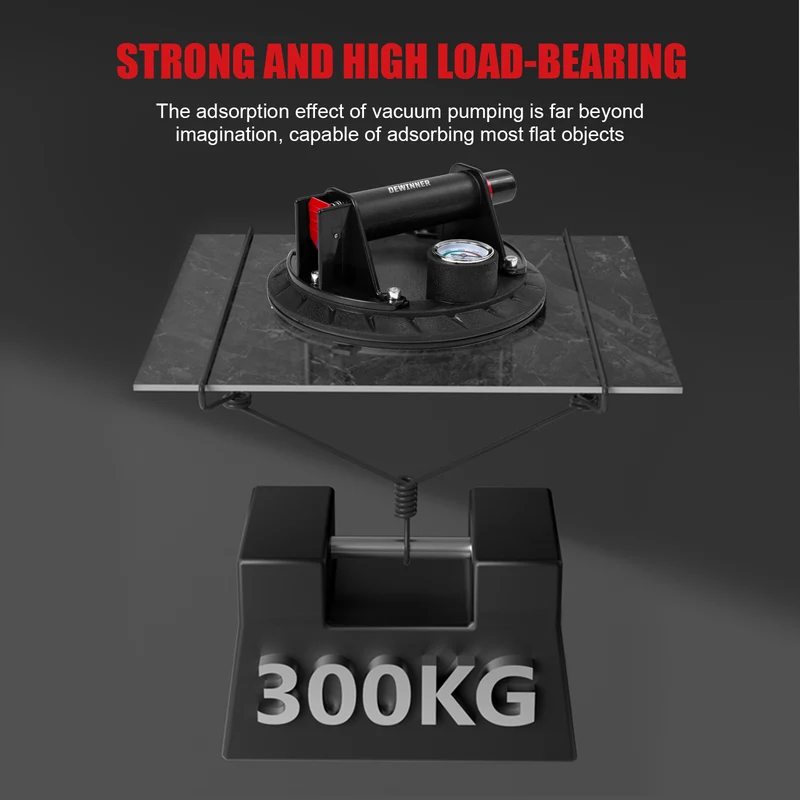 DEWINNER Robust Vacuum Cups- ABS Handle Glass Lifting Cups,200kg Load Capacity,Industrial Vacuum Cups for Lifting Flat and Non-Porous Surfaces