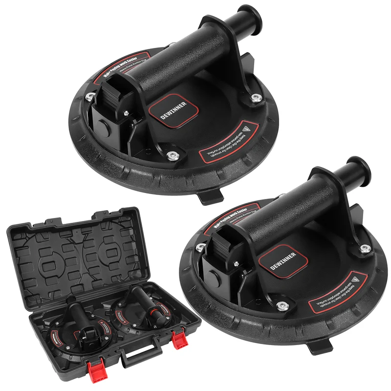 DEWINNER Heavy Duty Vacuum Cups x 2, ABS Handle Glass Lifting Cups,230 kg Load Capacity,Industrial Vacuum Cups for Lifting Flat and Non-Porous Surfaces