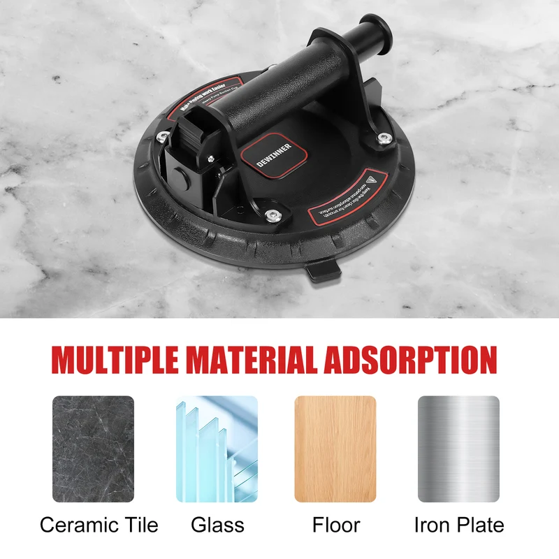 DEWINNER Heavy Duty Vacuum Cups x 2, ABS Handle Glass Lifting Cups,230 kg Load Capacity,Industrial Vacuum Cups for Lifting Flat and Non-Porous Surfaces