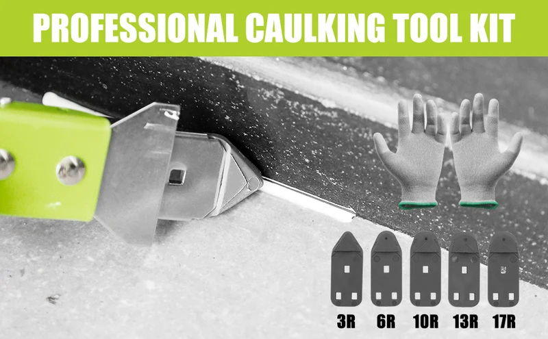 4-in-1 Silicone Remover Tool Set, DEWINNER Joint Scraper Set, Silicone Sealant Finishing Smoothing Removal Tool with Silicone Pads