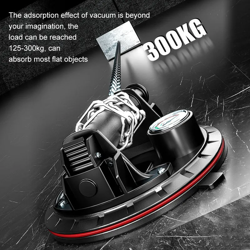 DEWINNER Electric Vacuum Suction Cup, Max 480lbs Load Capacity, 8 Inch Battery Powered Electric Vacuum Lifting Suction Glass Lifters, Hand-held Vacuum Lifter with Pressure Gauge for Glass, Granite, Drywall