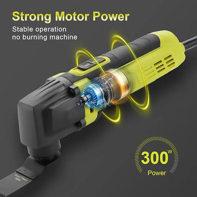 DEWINNER Oscillating Multi-Tool, Detail Sander for Drill Attachment,Sanding Kit, a Mini Saw & Grinder, Scraper and Grout Remover, Variable Speed Universal Fit Accessory