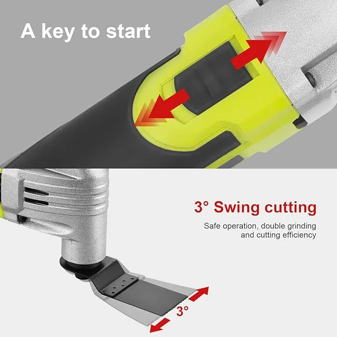 Oscillating Multi-Tool, DEWINNER 300W, 0-23000OPM, with Accessory Set Kit with Saw Blade Cutting Polishing,Sanding Paper,Multi-Function Purpose