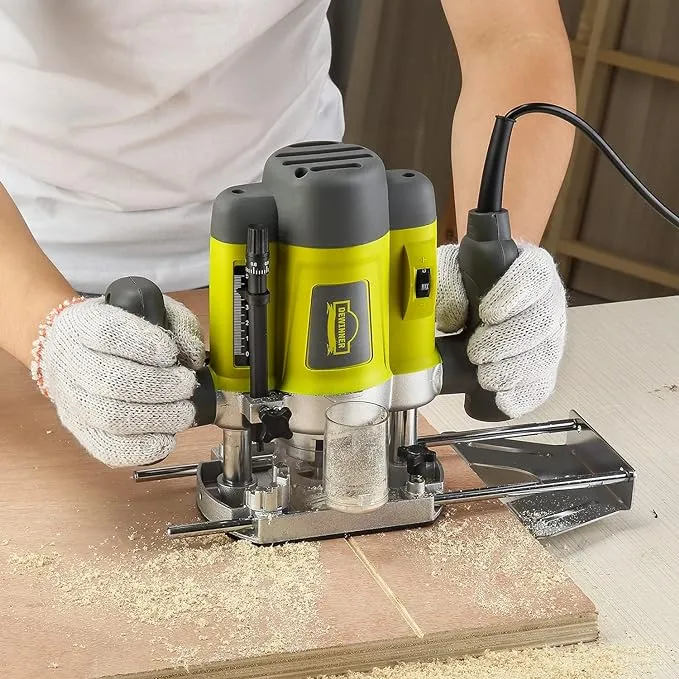 Electronic Wood Router 240V, DEWINNER Laminate Wood Working Joiners Tool, Compact Router with Trimmer Base DE-60082BMC