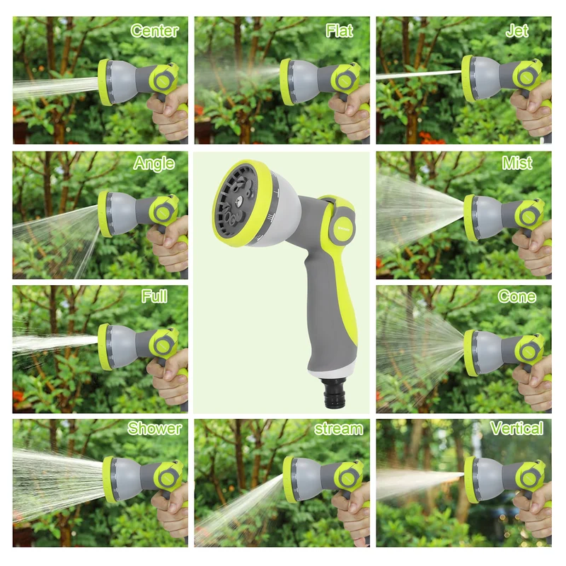 Expandable Garden Hose Pipe, Upgraded 3-Layer Latex No-Kink Flexible Water Hose, 3/4"&1/2" Solid Brass Connectors, 10 Function Spray Nozzle (100ft/50ft)