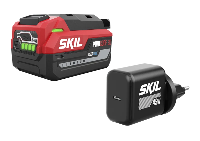 SKIL Kit Batteria «20V Max» da 4,0 Ah USB-C PWRASSIST™ e caricatore da 45W USB-C PD 3145 AA Cod. BM 067820