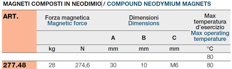 Ltf 277.48 Magnete Composto in Neodimio