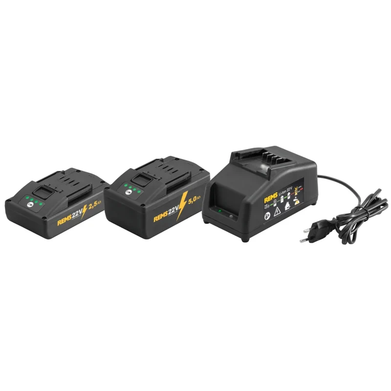 Rems Power-Pack 22V / 230V 90W 1 Caricabatterie veloce + 2 Batterie