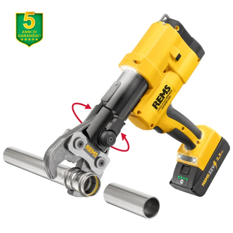 Rems Akku-Press 22V Connected - Pressatrice idraulica a batteria universale fino a Ø 110 mm