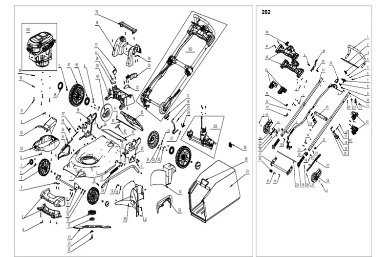 Esploso e Ricambi Ego Power Rasaerba LM2021E-SP=LM2020E-SP+BATTERIA+CARICABATTERIA