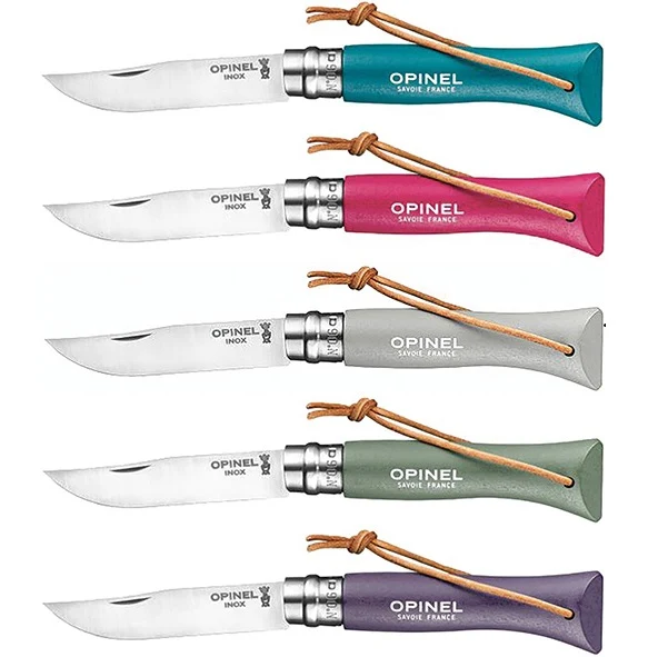 🔪 Coltello Opinel N°6 Virobloc – Manico Colorato con Laccio in Cuoio