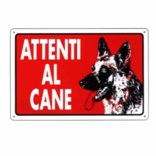 🐕 Cartello Attenti al Cane cm 20 x 30