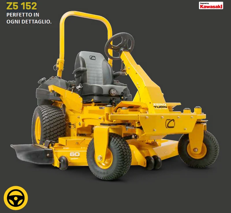 Cub Cadet Z5 152 Rasaerba zero turn volante, raggio zero per pendenze 46% (25°) , taglio 152 cm , Kawasaki c.c. 852 Trasmissione Doppia Hydro
