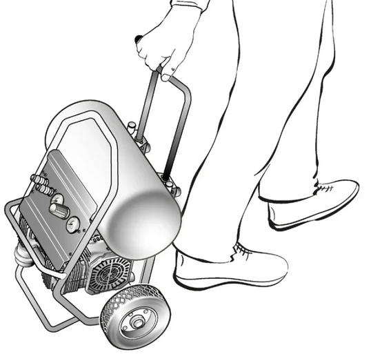 Fini Siltek ts/ol130s Compressore trolley senza olio silenzioso 64 dB , 8 bar , 220v , 20 litri ideale per professionisti