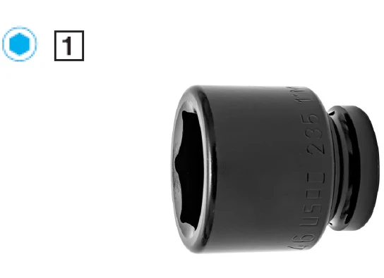Usag 235 1 M Chiavi a bussola con attacco 1" e bocca esagonale da 65 mm , lunghezza 87 mm