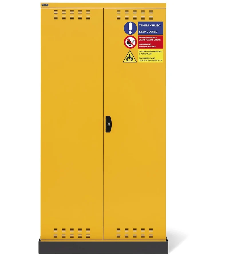 Fami PERFOM14025 - Armadio 2 ante a battente fessurate con 3 ripiani e vasca stagna esterna L1048 x P600 x H2027
