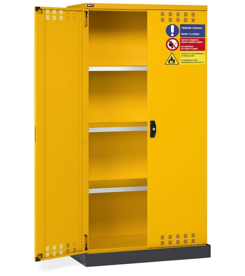 Fami PERFOM14025 - Armadio 2 ante a battente fessurate con 3 ripiani e vasca stagna esterna L1048 x P600 x H2027