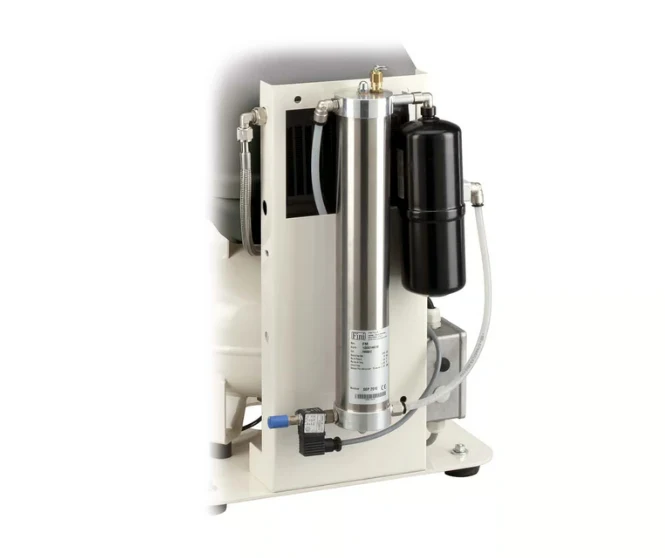 MedicAir Dr. Sonic 102-24V-FM-0,75M compressore senza olio con essiccatore per laboratori dentistici e odontotecnici , 24 litri 220V 8 Bar