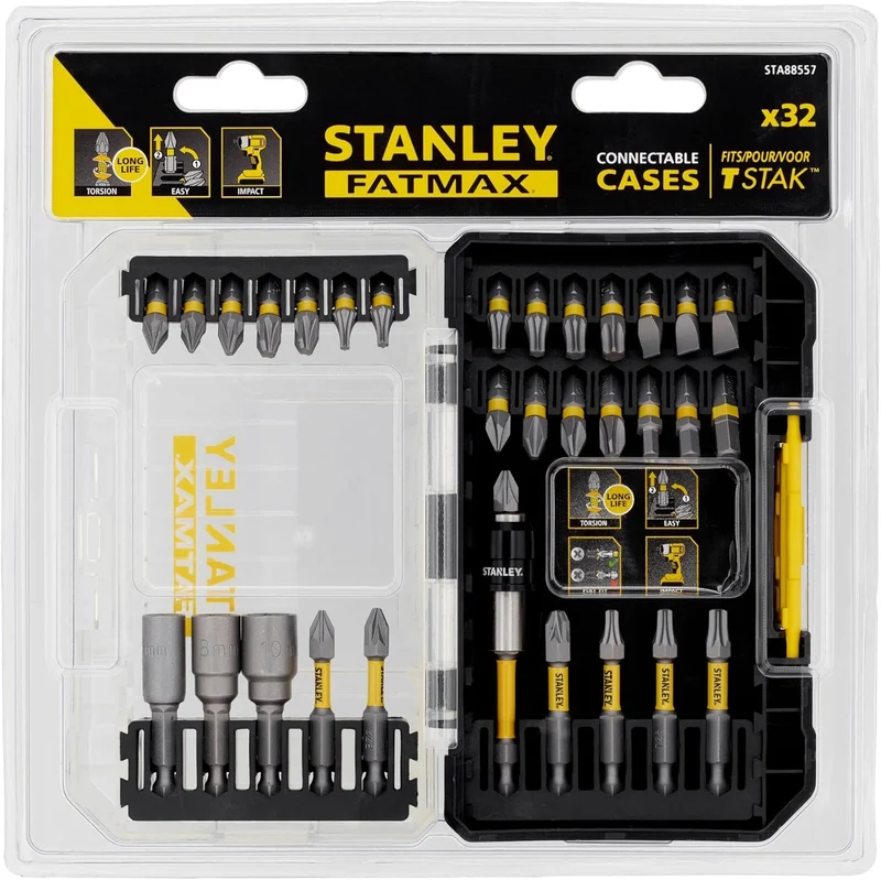 Stanley STA88557-XJ – Set Inserti per avvitatura in cassetta T-stak