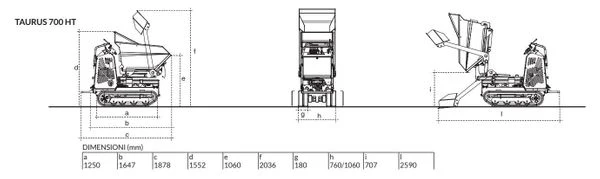 Mini dumper con pala autocaricante Imer TAURUS 700 HT CPE 11AE 1108023
