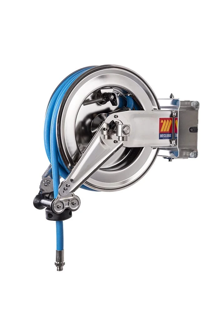 MecLube 071-2213-410 - AVVOLGITUBO AUTOMATICO IN ACCIAIO INOX AISI 304 ORIENTABILE SX-400 PER USO ALIMENTARE 120°C Ø 1/2"10m