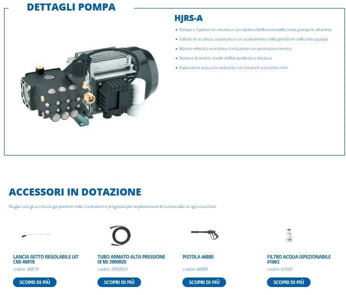 AR Blue Clean 611 idropulitrice professionale a freddo - 500l/h 140bar, pressione regolabile