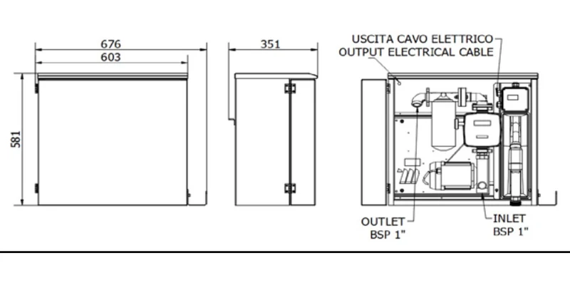 Meclube 090-5050-060 Box - Armadietto distributore travaso gasolio - 230 V