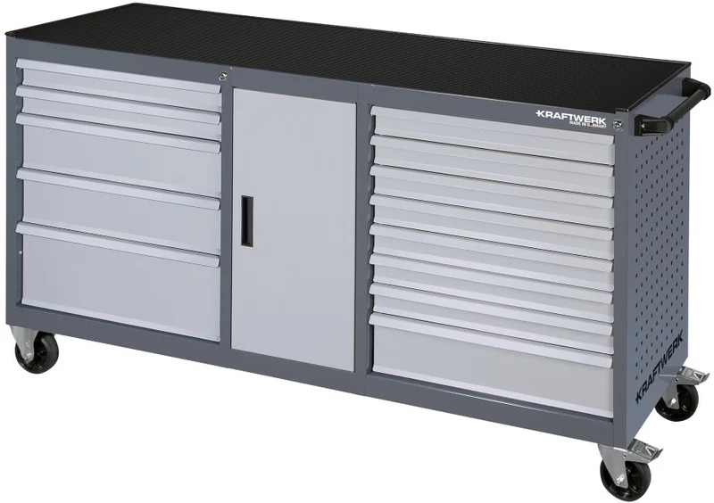Kraftwerk BT1800 LINE Carrello con ruote Portautensili Cassettiera da officina vuoto , 1885x470xH1000 mm