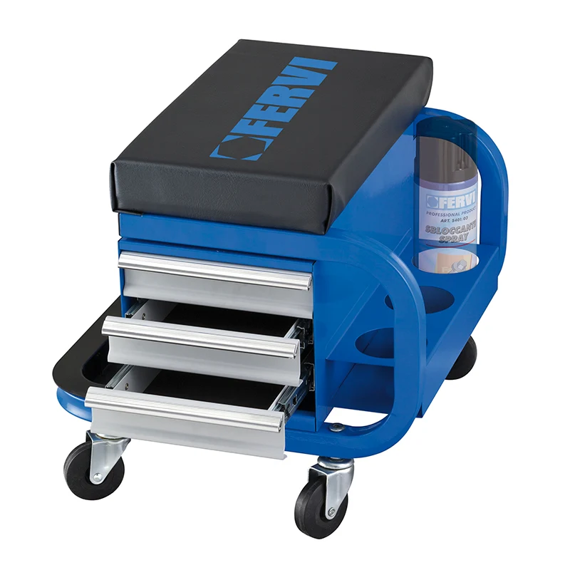 Fervi 0645/CC - Sgabello con 3 cassetti