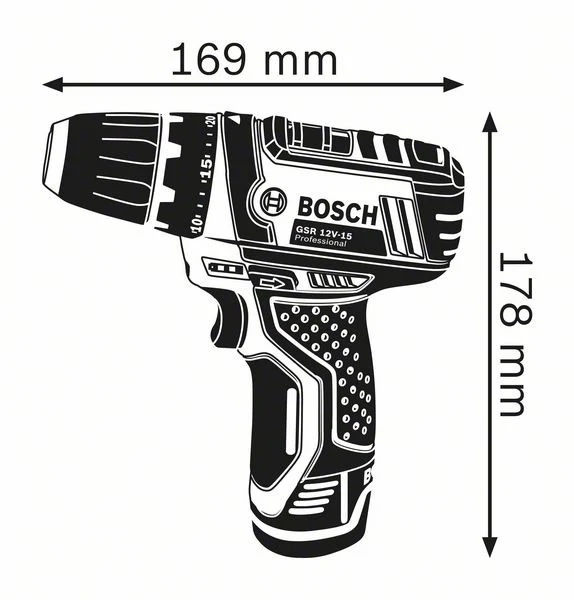 Bosch GSR 12V-15 - Trapano avvitatore a batteria 12V + Borsa