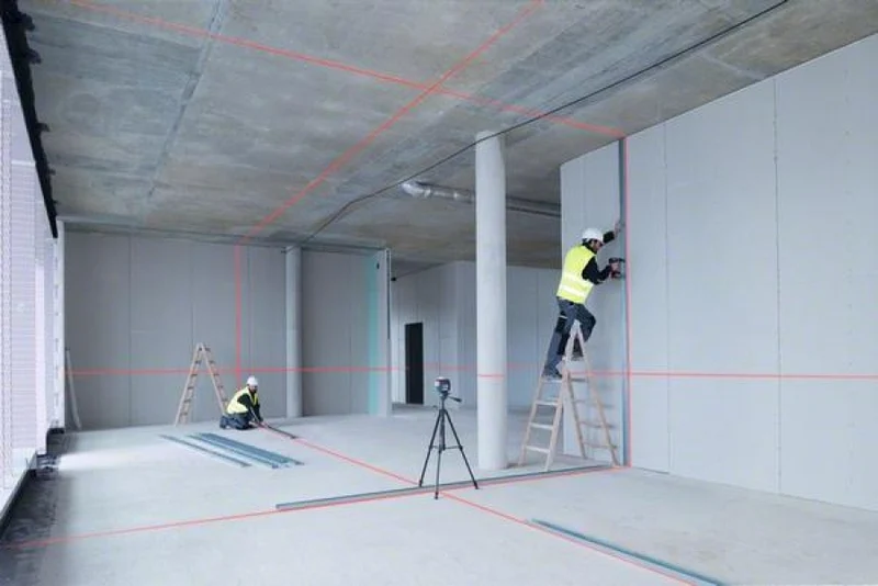 Bosch GLL 3-80 C Professional - Livella laser a linee a 360° - 1 x 12V + Valigetta + Mirino + Ricevitore