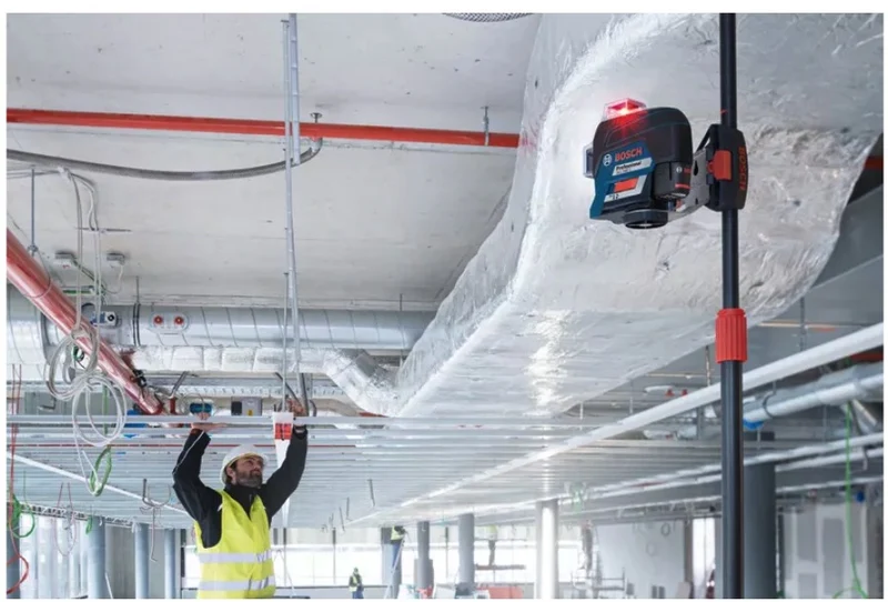Bosch GLL 3-80 C Professional - Livella laser a linee a 360° - 1 x 12V + Valigetta + Mirino + Ricevitore