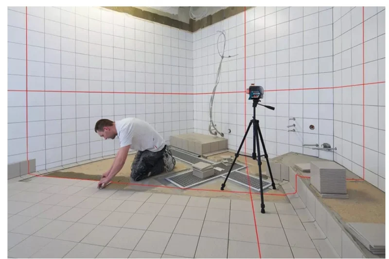 Bosch GLL 3-80 C Professional - Livella laser a linee a 360° - 1 x 12V + Valigetta + Mirino + Ricevitore