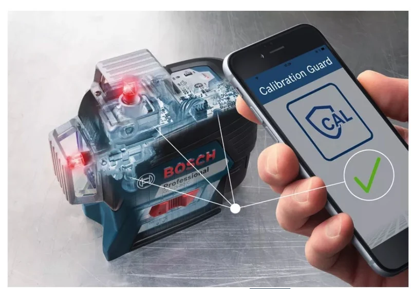 Bosch GLL 3-80 C Professional - Livella laser a linee a 360° - 1 x 12V + Valigetta + Mirino + Ricevitore