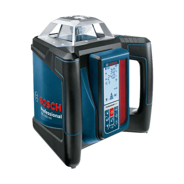 Livella laser rotante Bosch GRL 500 HV + LR 50, completa di treppiede e asta metrica