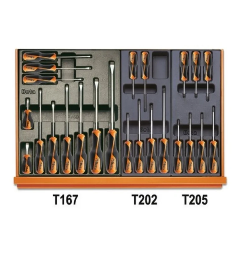 Beta 5904VI3T Assortimento di 144 utensili per manutenzioni industriali in termoformato rigido in ABS