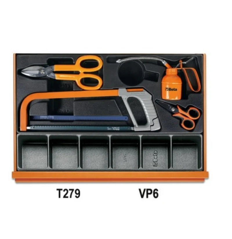 Beta 5904VI3T Assortimento di 144 utensili per manutenzioni industriali in termoformato rigido in ABS