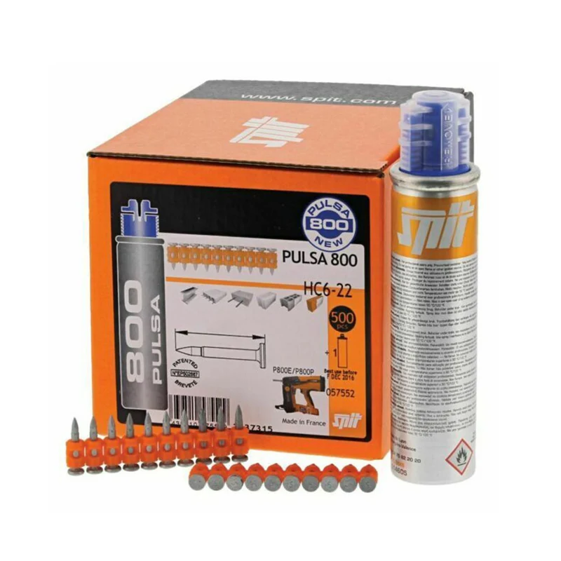 Spit 057554 - Chiodi HC6 32 mm per materiali duri - 500 pezzi + Bombola del gas