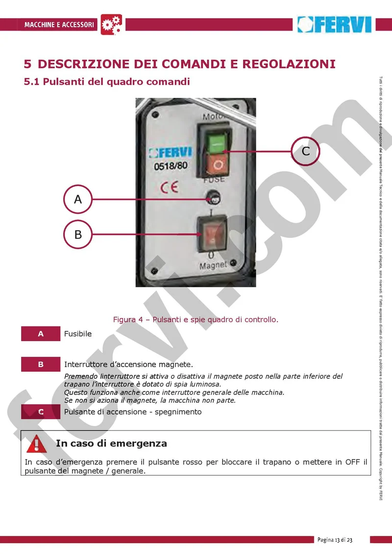 Fervi 0518/80 - Trapano magnetico