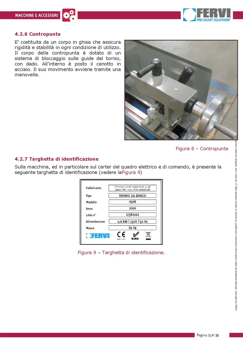 Fervi 0506 - Tornio da banco
