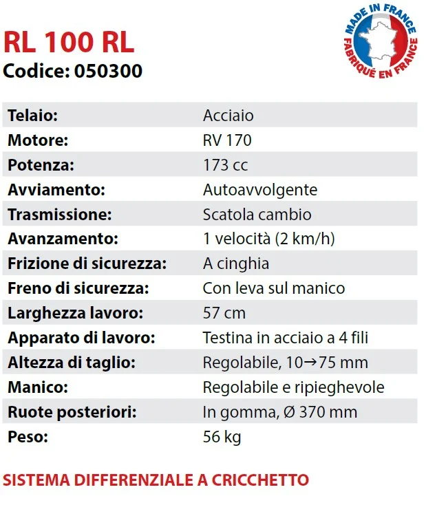 Decespugliatore a ruote a Scoppio ROQUES ET LECOEUR 050300 RL 100 RL