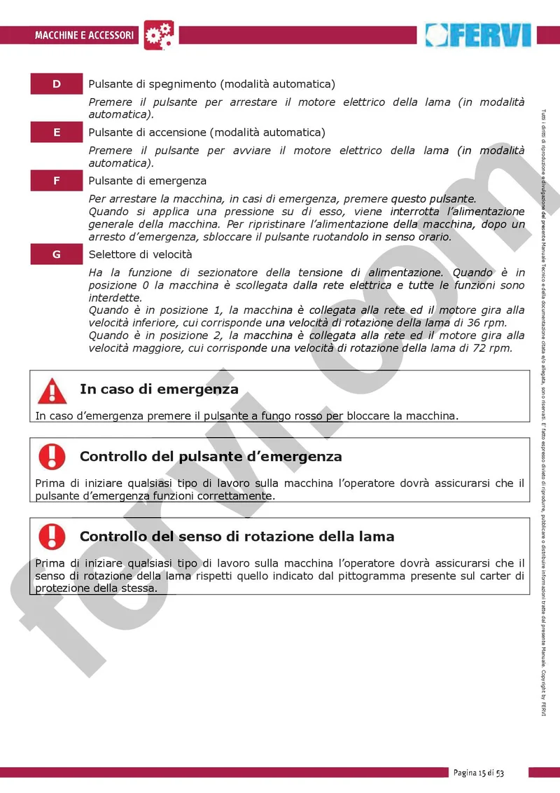 Fervi 0273 - Segatrice a nastro con discesa manuale o idraulica